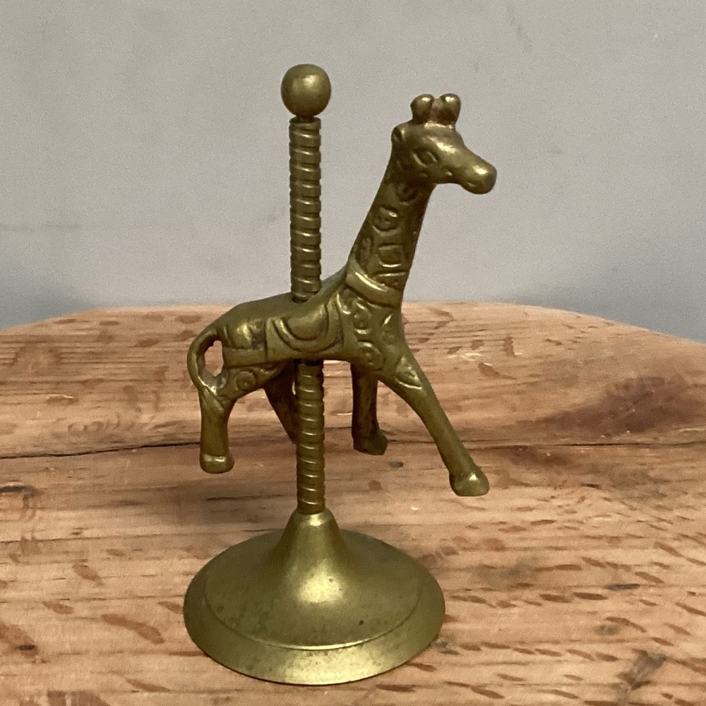 🟡 Vintage - Solid Brass Horse on Pedestal - Made In India - Collectible Patina
